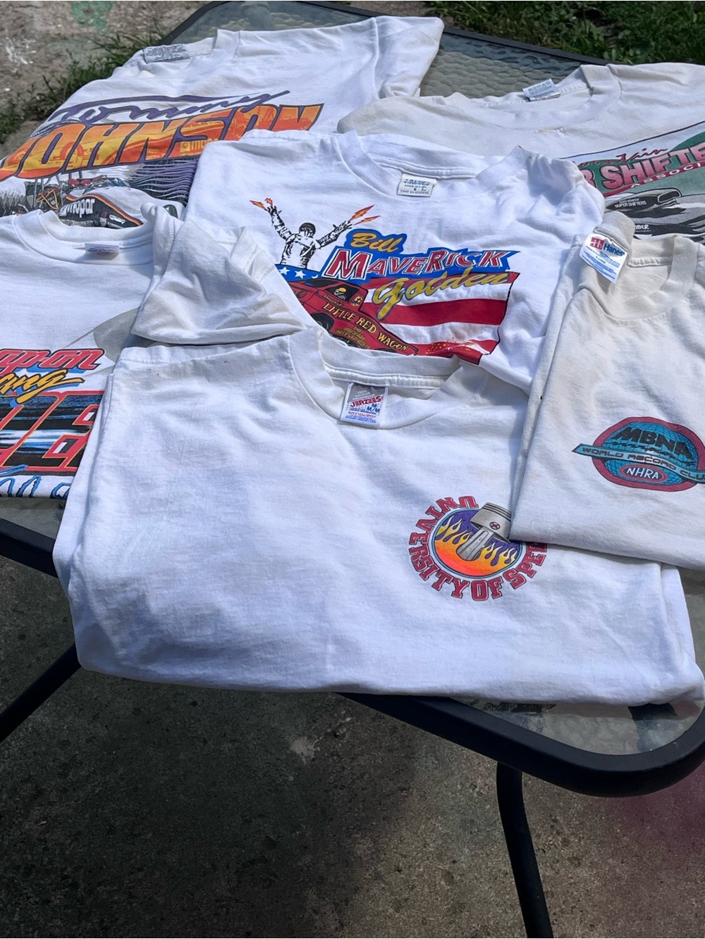 Snap White Graphic Short Sleeve Tee Pack - Multi Color Racing Prints